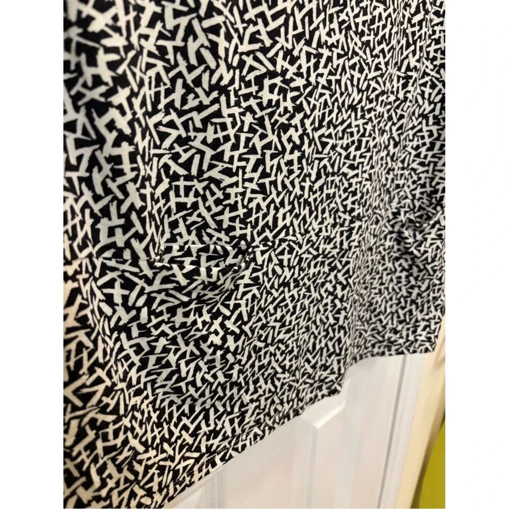 J. Jill Black White Mini Dress Pockets Casual Stretch Shift Small